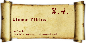 Wimmer Albina névjegykártya